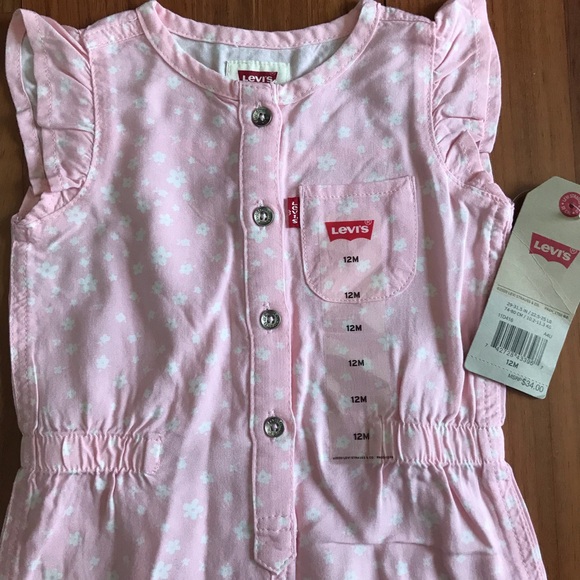 Levi's Baby Girl’s Floral Jumpsuit Size 12 Months - Picture 2 of 4